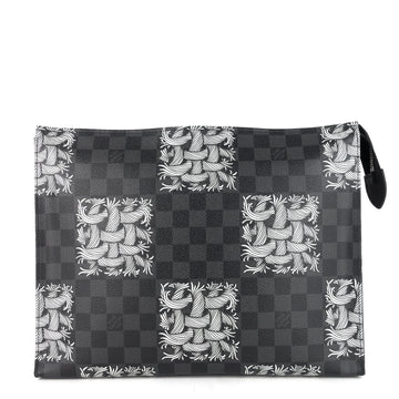 Louis Vuitto Pochette Voyage Rope Damier Graphite Canvas Clutch Bag