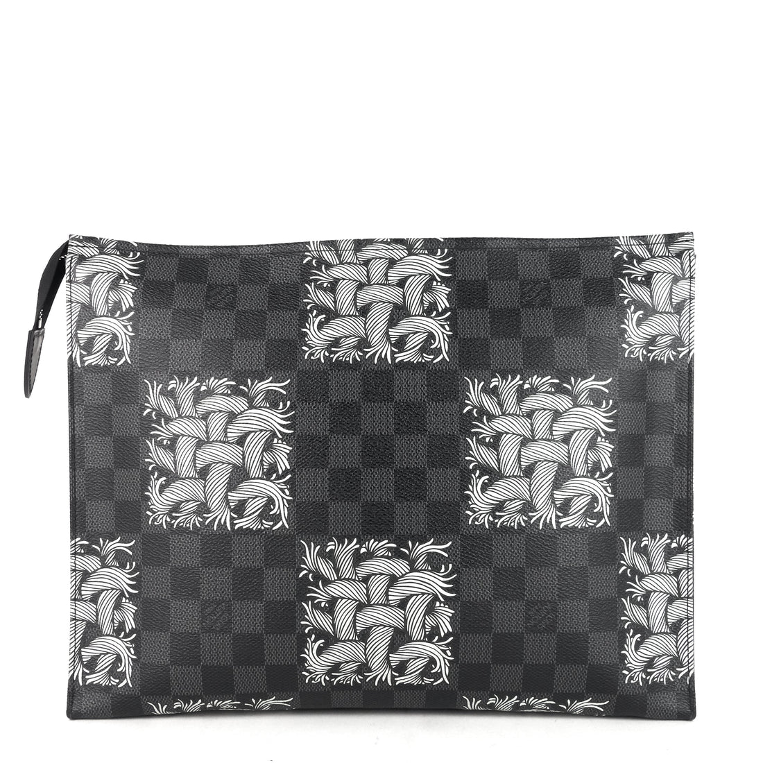Louis Vuitto Pochette Voyage Rope Damier Graphite Canvas Clutch Bag