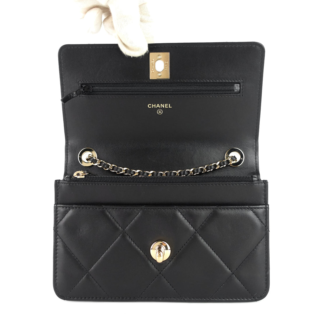 Chanel Trendy Large Lambskin Leather Wallet on Chain Bag