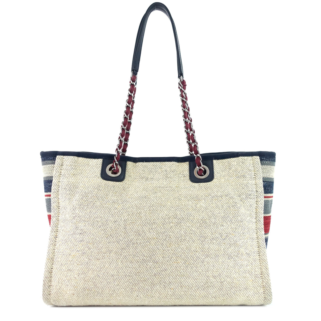 Chanel Deauville Small Canvas Shopping Tote Bag