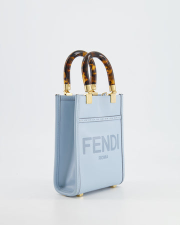Fendi Baby Blue Leather Sunshine Shopper Mini Bag RRP £1,290