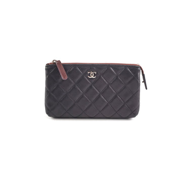 Chanel Black Pouch Cosmetic Bag Clutch Black