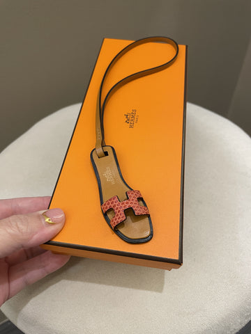 Hermes Nano Oran Charm Sanguine Lizard