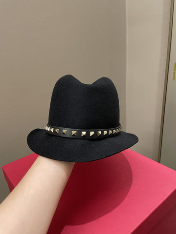 Valentino Rockstud Fedora Black