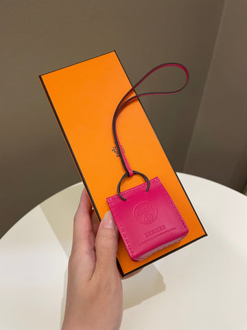 Hermes Paper Bag Charm Rose Mexico