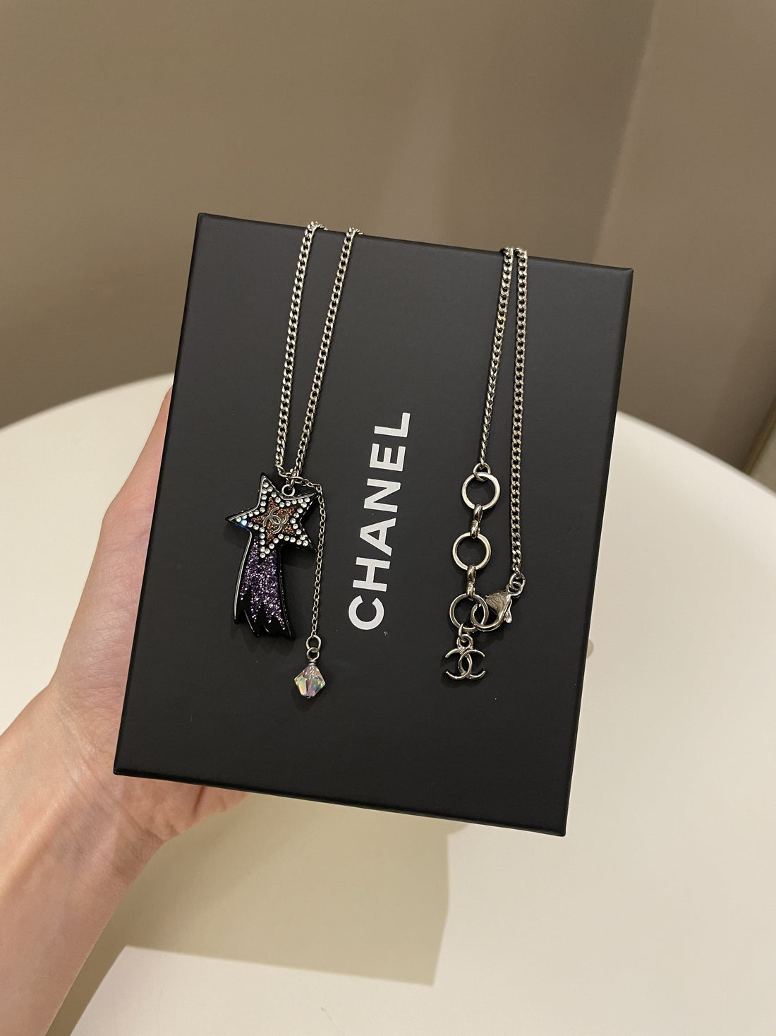 Chanel 17K Shooting Star Necklace Purple / Glack Glitz