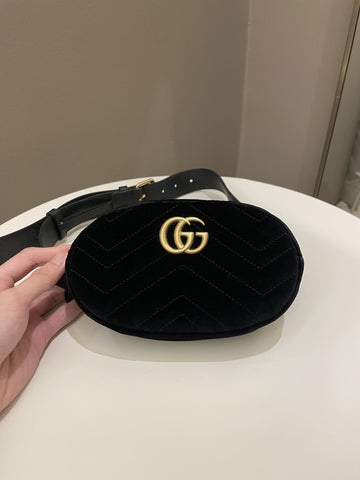 Gucci Marmont Belt Bag Black Velvet