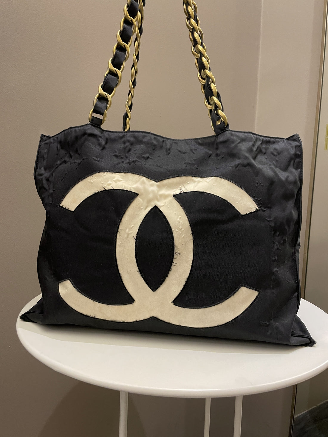 Chanel Cc   Tote Bag Black Canvas