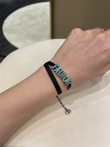 Dior J’adior Choker Black / Aqua Pebble Stones