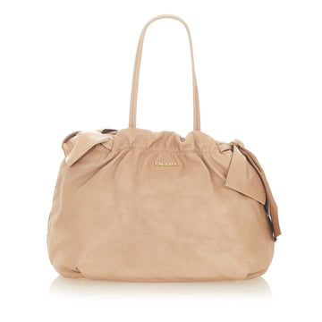Prada Bow Leather Handbag (SHG-31664)