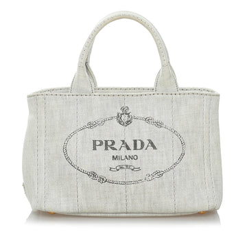 Prada Canapa Logo Canvas Satchel (SHG-29742)