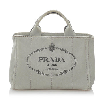 Prada Canapa Logo Canvas Satchel (SHG-30961)