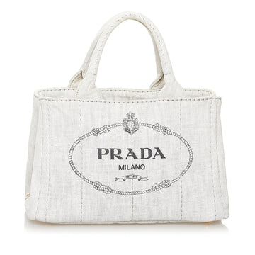 Prada Canapa Logo Canvas Satchel (SHG-31407)