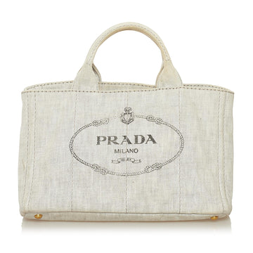 Prada Canapa Logo Canvas Satchel (SHG-35073)