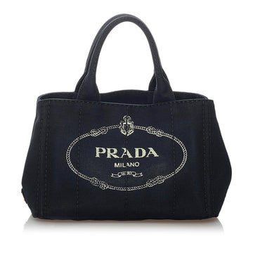 Prada Canapa Logo Denim Satchel (SHG-29950)