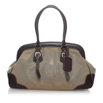 Prada Canapa Logo Frame Handbag (SHG-29755)