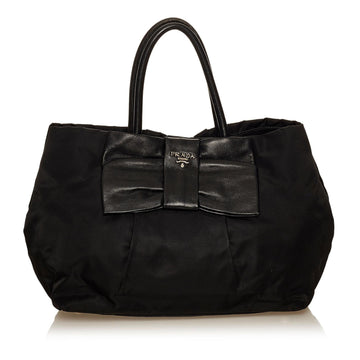 Prada Fiocco Bow Tessuto Handbag (SHG-29509)