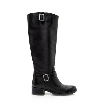 Prada Leather Buckle Boots - Size  5.5 / 35.5 (SHF-19584)