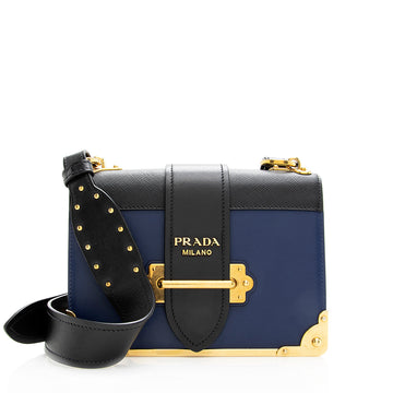 Prada Leather Cahier Shoulder Bag (SHF-19420)