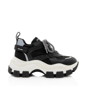 Prada Leather Pegasus Trainer Sneakers - Size 8 / 38 (SHF-19276)