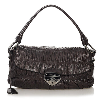 Prada Nappa Gaufre Sound Lock Shoulder Bag (SHG-32902)