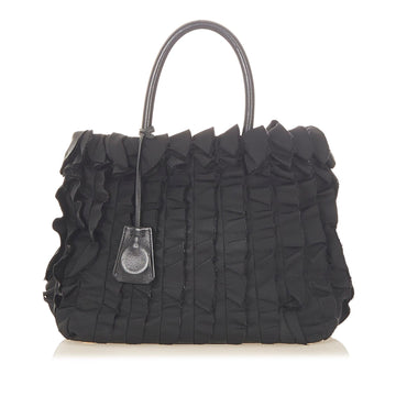 Prada Ruffled Tessuto Tote Bag (SHG-31652)