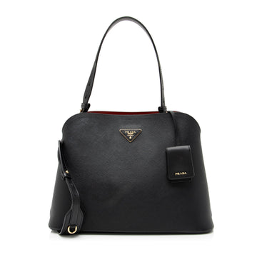 Prada Saffiano Cuir Leather Matinee Shoulder Bag (SHF-23633)