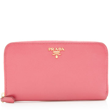 Prada Saffiano Leather Zip Around Wallet (SHF-19293)