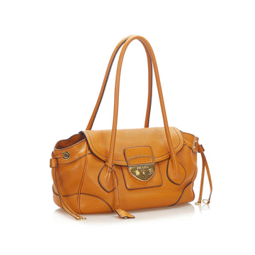 Prada Sound Lock Leather Handbag (SHG-31521)