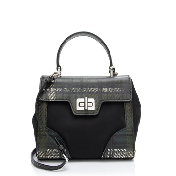 Prada Tartan Saffiano Tessuto Mini Satchel (SHF-RCtTdy)