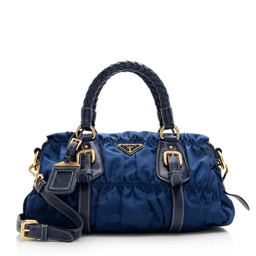 Prada Tessuto Gaufre Braided Handle Satchel (SHF-21467)