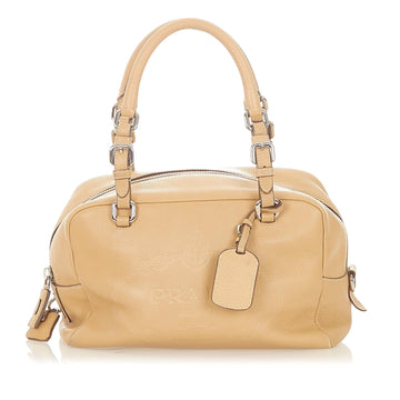 Prada Vitello Daino Logo Handbag (SHG-31669)