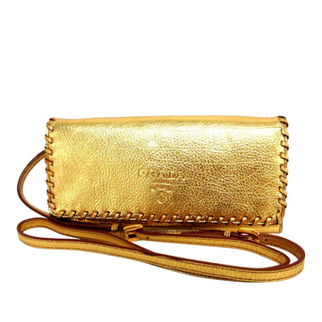 Prada Vitello Leather Wallet On Strap (SHG-35072)
