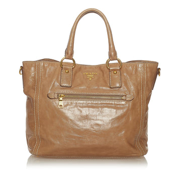 Prada Vitello Lux Leather Satchel (SHG-27634)