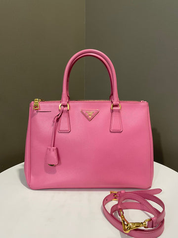 Prada Galleria Tote Bag Begonia Pink Saffiano Leather