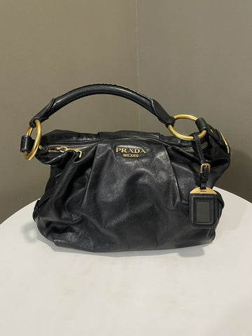 Prada Hobo Shoulder Bag Black