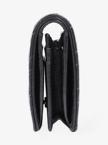 Gucci GG Marmont Wallet Black / Gold Matelasse Leather