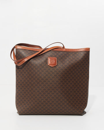 Celine   Brown Monogram Print Tote Bag