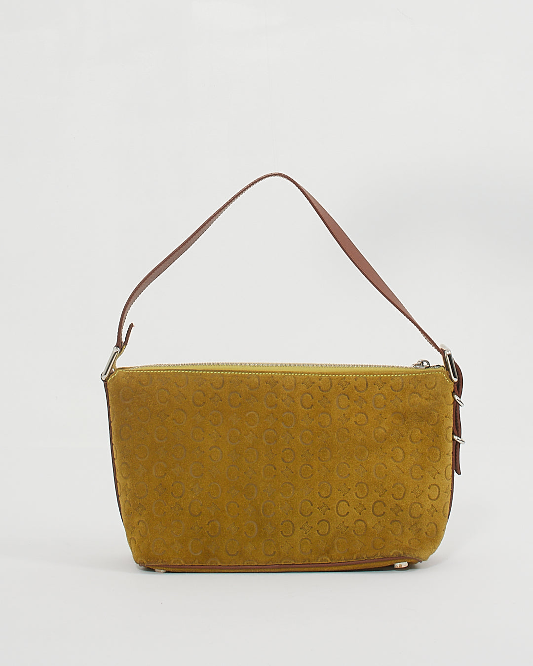 Celine   Green Suede Macadam Shoulder Bag
