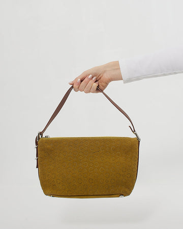 Celine   Green Suede Macadam Shoulder Bag