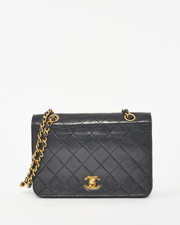 Chanel   Black Leather Full Flap Bag