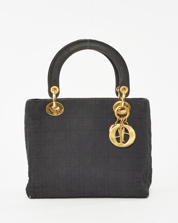 Dior   Black Canvas Medium lady dior Tote