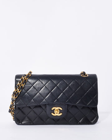 Chanel   Black Lambskin Small Classic Double Flap Bag GHW