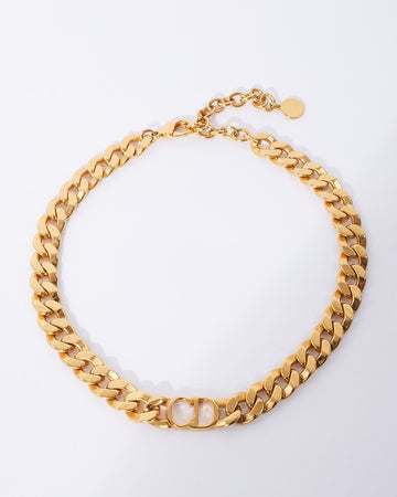 Dior Gold "Danse s Etoile" Logo Choker Necklace