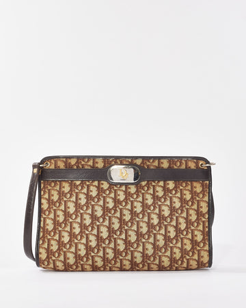 Dior   Brown Oblique Canvas Shoulder Bag