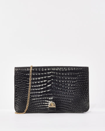 Dior   Black Exotic Leather Shoulder Bag