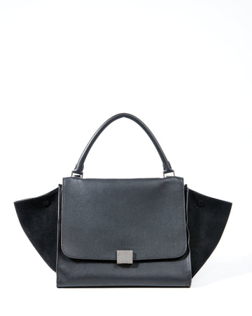 Celine Black Leather Trapeze Tote