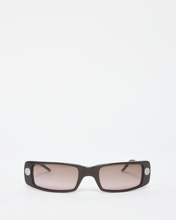 Chanel   Brown Acetate c.638/12 Rectangular Sunglasses
