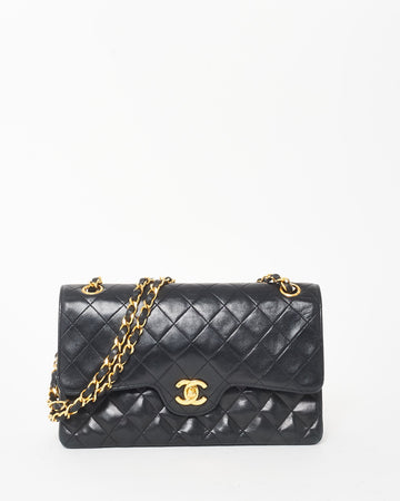 Chanel   Black & 24K Gold Plated Lambskin Flap Bag