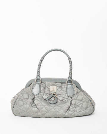 Dior   Grey Cannage Satin Charming Doctor Bag
